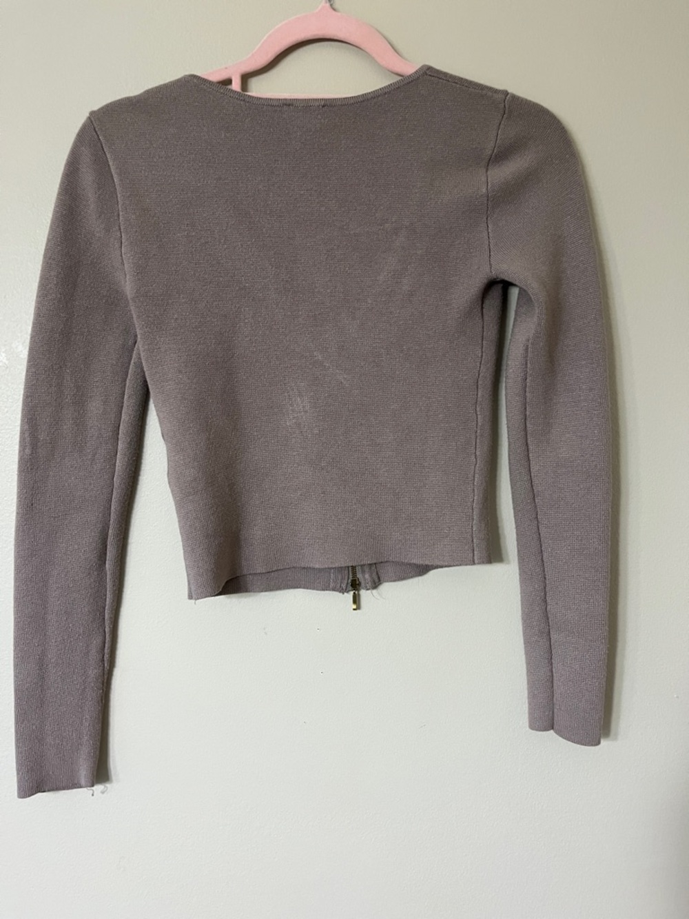 Abercrombie & Fitch Zip-Front Square Neck Long Sleeve Top - Picture 3 of 3